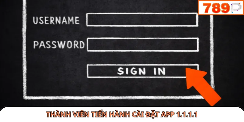 Thành viên tiến hành cài đặt app 1.1.1.1